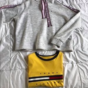 Cropped sweater and t shirt